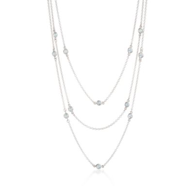 3.60 ct. t.w. Blue Topaz Multi-Strand Station Necklace in Sterling Silver. 16" &mdash; Alt Image 1
