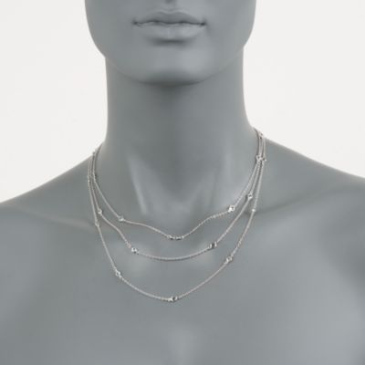 3.60 ct. t.w. Blue Topaz Multi-Strand Station Necklace in Sterling Silver. 16" &mdash; Alt Image 2