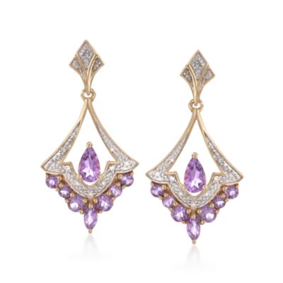 .90 ct. t.w. Purple Amethyst Drop Earrings in 18kt Over Sterling &mdash; Alt Image 1