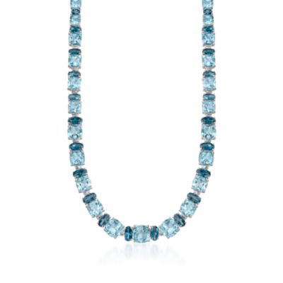 65.60 ct. t.w. Sky Blue and London Blue Topaz Necklace in Sterling Silver. 18" &mdash; Alt Image 1