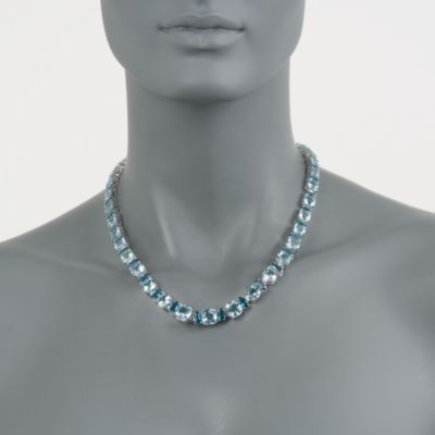 65.60 ct. t.w. Sky Blue and London Blue Topaz Necklace in Sterling Silver. 18" &mdash; Alt Image 2