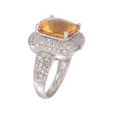 5.50 Carat Citrine and 2.40 ct. t.w. White Topaz Ring in Sterling Silver &mdash; Alt Image 3
