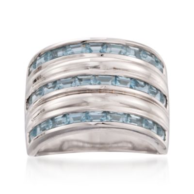 1.70 ct. t.w. Aquamarine Pinstriped Band in Sterling Silver &mdash; Alt Image 1