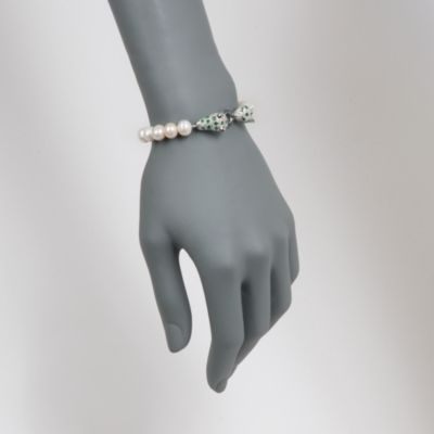 9-9.5mm Pearl and 1.40 ct. t.w. Multi-Gemstone Panther Bracelet in Sterling Silver &mdash; Alt Image 2