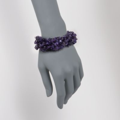 Amethyst Multi-Strand Bracelet in Sterling Silver. 8" &mdash; Alt Image 2