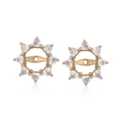 1.50 ct. t.w. CZ Flower Earring Jackets in 14kt Yellow Gold &mdash; Alt Image 1