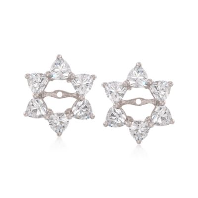 3.50 ct. t.w. CZ Snowflake Earring Jackets in 14kt White Gold &mdash; Alt Image 1