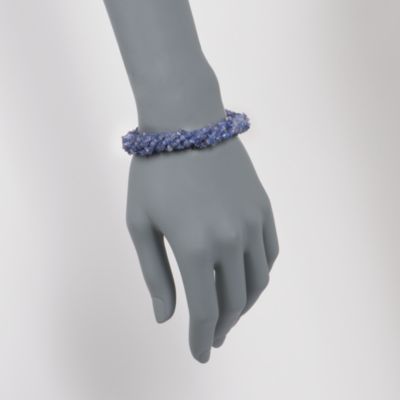 Tanzanite Chip Multi-Strand Bracelet in Sterling Silver. 8" &mdash; Alt Image 2