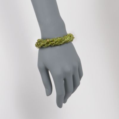Green Peridot Multi-Strand Bracelet in Sterling Silver. 8" &mdash; Alt Image 2