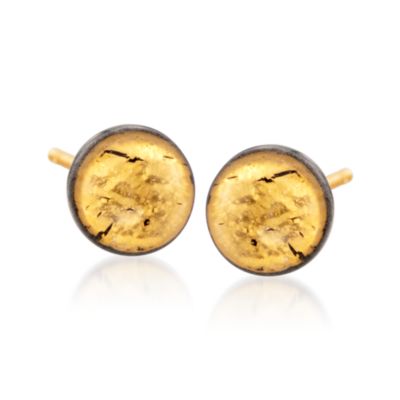 Italian Murano Glass Studs in 14kt Yellow Gold &mdash; Alt Image 1