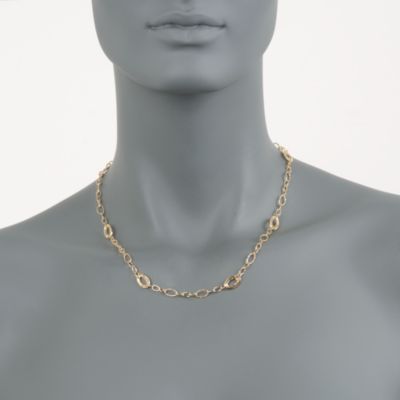 Italian 14kt Yellow Gold Mixed Link Necklace &mdash; Alt Image 3