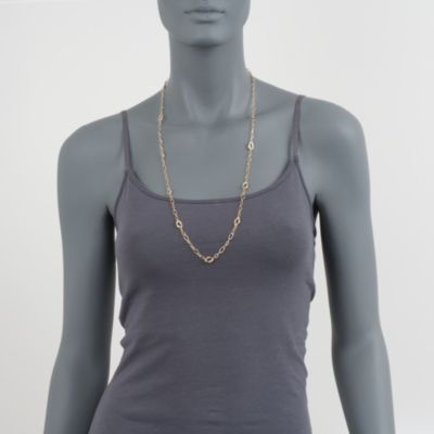 Italian 14kt Yellow Gold Mixed Link Necklace &mdash; Alt Image 5