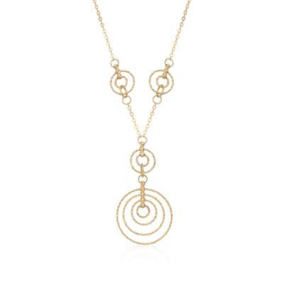 Italian Circle Y-Necklace in 14kt Yellow Gold &mdash; Alt Image 1