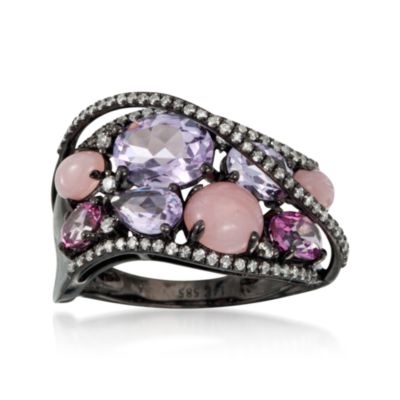 2.50 ct. t.w. Mixed Gem Mosaic Ring With .33 ct. t.w. Diamonds in 14kt White Gold &mdash; Alt Image 1