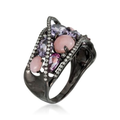 2.50 ct. t.w. Mixed Gem Mosaic Ring With .33 ct. t.w. Diamonds in 14kt White Gold &mdash; Alt Image 3
