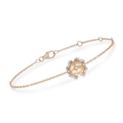 .10 ct. t.w. Diamond Clover Bracelet in 14kt Yellow Gold &mdash; Alt Image 1