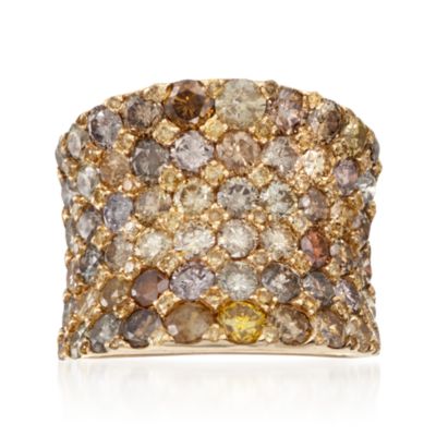 6.05 ct. t.w. Multicolored Diamond Mosaic Ring in 18kt Yellow Gold &mdash; Alt Image 1