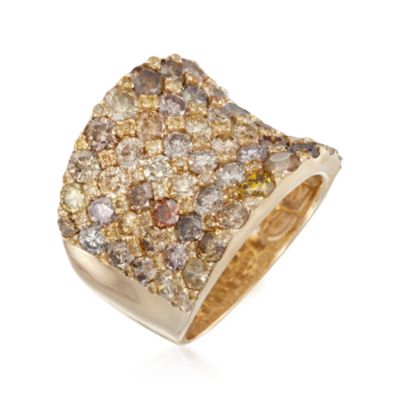 6.05 ct. t.w. Multicolored Diamond Mosaic Ring in 18kt Yellow Gold &mdash; Alt Image 3