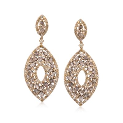 12.85 ct. t.w. Yellow and Brown Diamond Marquise Earrings in 18kt Yellow Gold &mdash; Alt Image 1