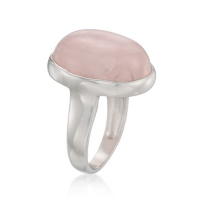 Cabochon Rose Quartz Ring in Sterling Silver &mdash; Alt Image 3