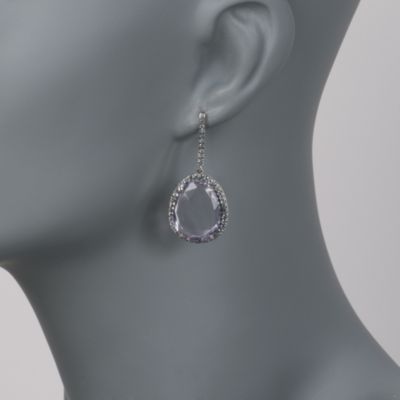 19.00 ct. t.w. Free-Form Rose De France Amethyst and 3.00 ct. t.w. White Topaz Earrings in Sterling Silver &mdash; Alt Image 2