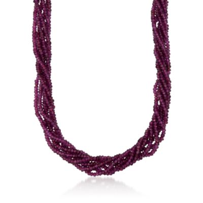 240.00 ct. t.w. Rhodolite Garnet Torsade Necklace in 14kt Yellow Gold &mdash; Alt Image 1