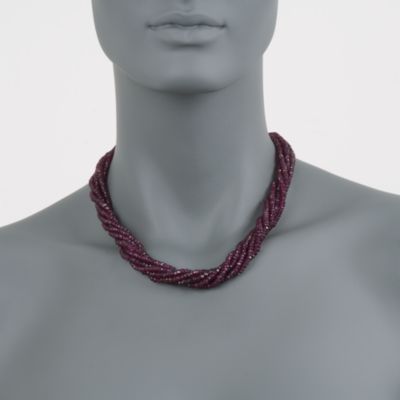 240.00 ct. t.w. Rhodolite Garnet Torsade Necklace in 14kt Yellow Gold &mdash; Alt Image 2