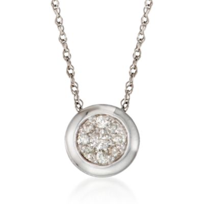 .26 ct. t.w. Bezel-Set Diamond Necklace in Sterling Silver. 18" &mdash; Alt Image 1
