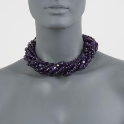 Purple Amethyst Torsade Necklace in 18kt Over Sterling. 18" &mdash; Alt Image 2