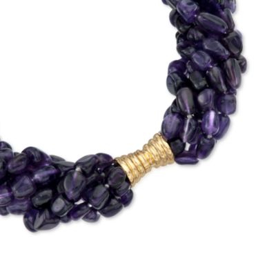 Purple Amethyst Torsade Necklace in 18kt Over Sterling. 18" &mdash; Alt Image 3