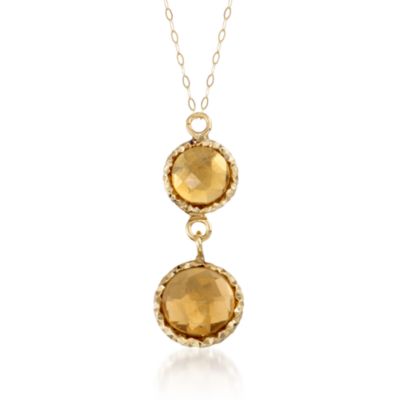 Italian 6.30 ct. t.w. Citrine Drop Necklace in 14kt Yellow Gold &mdash; Alt Image 1
