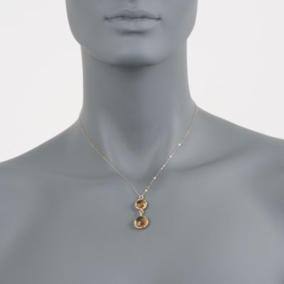 Italian 6.30 ct. t.w. Citrine Drop Necklace in 14kt Yellow Gold &mdash; Alt Image 2