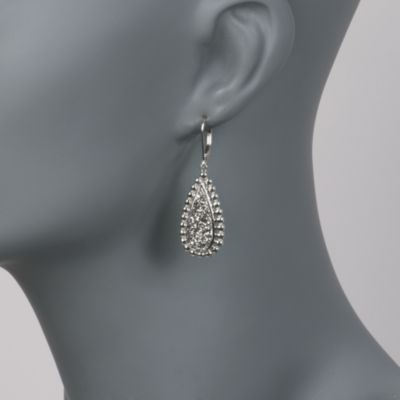 Silver Drusy Drop Earrings in Sterling Silver &mdash; Alt Image 2