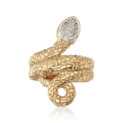 .10 ct. t.w. Diamond Snake Ring in 14kt Over Sterling &mdash; Alt Image 1