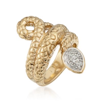 .10 ct. t.w. Diamond Snake Ring in 14kt Over Sterling &mdash; Alt Image 3