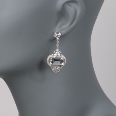 25.00 ct. t.w. White Topaz and .10 ct. t.w. Diamond Statement Earrings in Sterling Silver &mdash; Alt Image 2