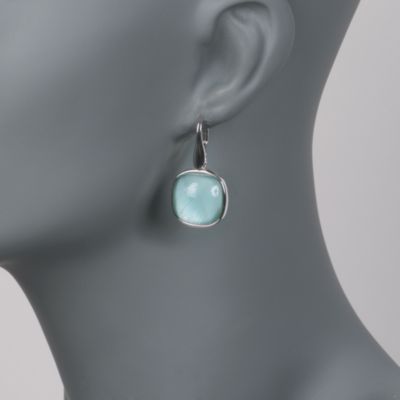 Italian Blue Doublet Earrings in Sterling Silver &mdash; Alt Image 2