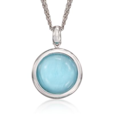 Italian Blue Doublet Necklace in Sterling Silver &mdash; Alt Image 1