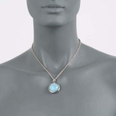 Italian Blue Doublet Necklace in Sterling Silver &mdash; Alt Image 3