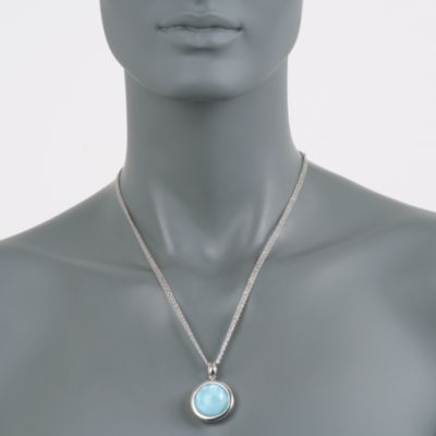 Italian Blue Doublet Necklace in Sterling Silver &mdash; Alt Image 2