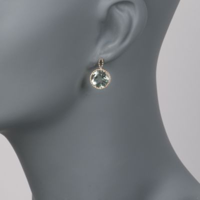 10.00 ct. t.w. Green Amethyst Drop Earrings in 14kt Yellow Gold &mdash; Alt Image 2