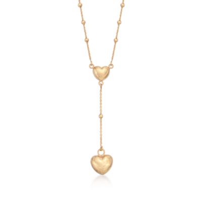 Italian 18kt Gold Over Sterling Heart Y-Necklace &mdash; Alt Image 1