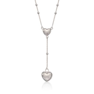 Italian Sterling Silver Y-Necklace With Hearts &mdash; Alt Image 1