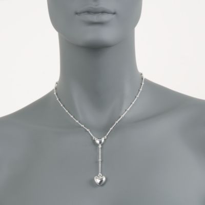 Italian Sterling Silver Y-Necklace With Hearts &mdash; Alt Image 2