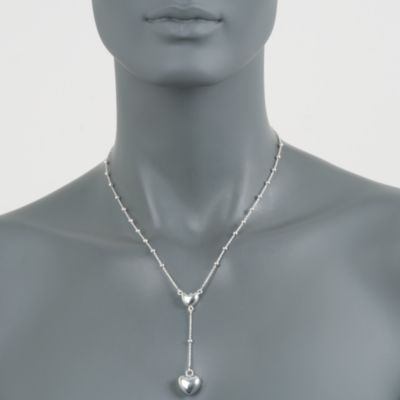 Italian Sterling Silver Y-Necklace With Hearts &mdash; Alt Image 3