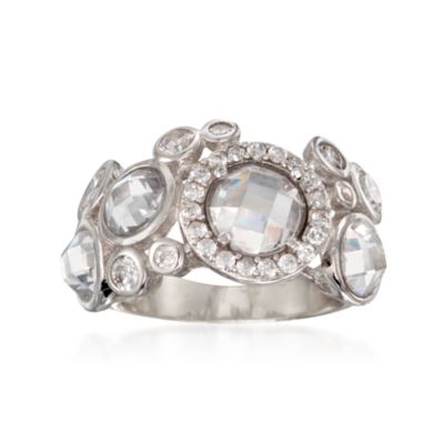 6.80 ct. t.w. CZ Cluster Ring in Sterling Silver &mdash; Alt Image 1