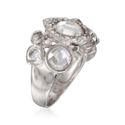 6.80 ct. t.w. CZ Cluster Ring in Sterling Silver &mdash; Alt Image 3