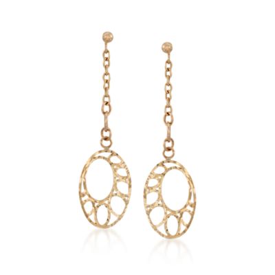 Italian 18kt Yellow Gold Openwork Earrings &mdash; Alt Image 1