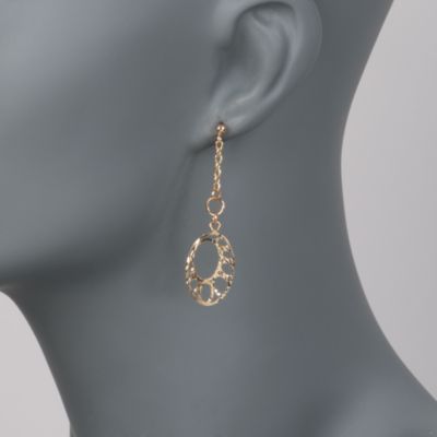 Italian 18kt Yellow Gold Openwork Earrings &mdash; Alt Image 2