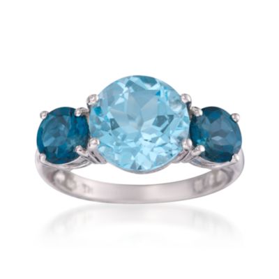 5.00 Carat Blue Topaz and 2.40 ct. t.w. London Blue Topaz Ring in Sterling Silver &mdash; Alt Image 1